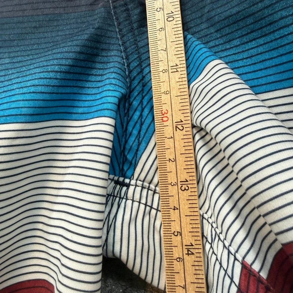 ONeill Board Shorts Mens 38 Multi Color Striped Cargo Pocket Swim Trunks Surf